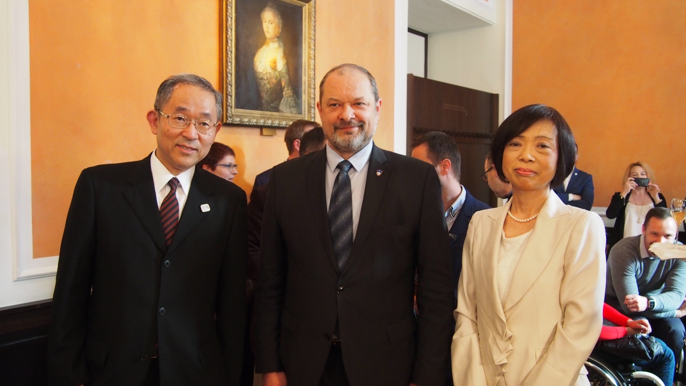 Gospod in gospa Yoshida s predsednikom Državnega sveta g. Kovšco